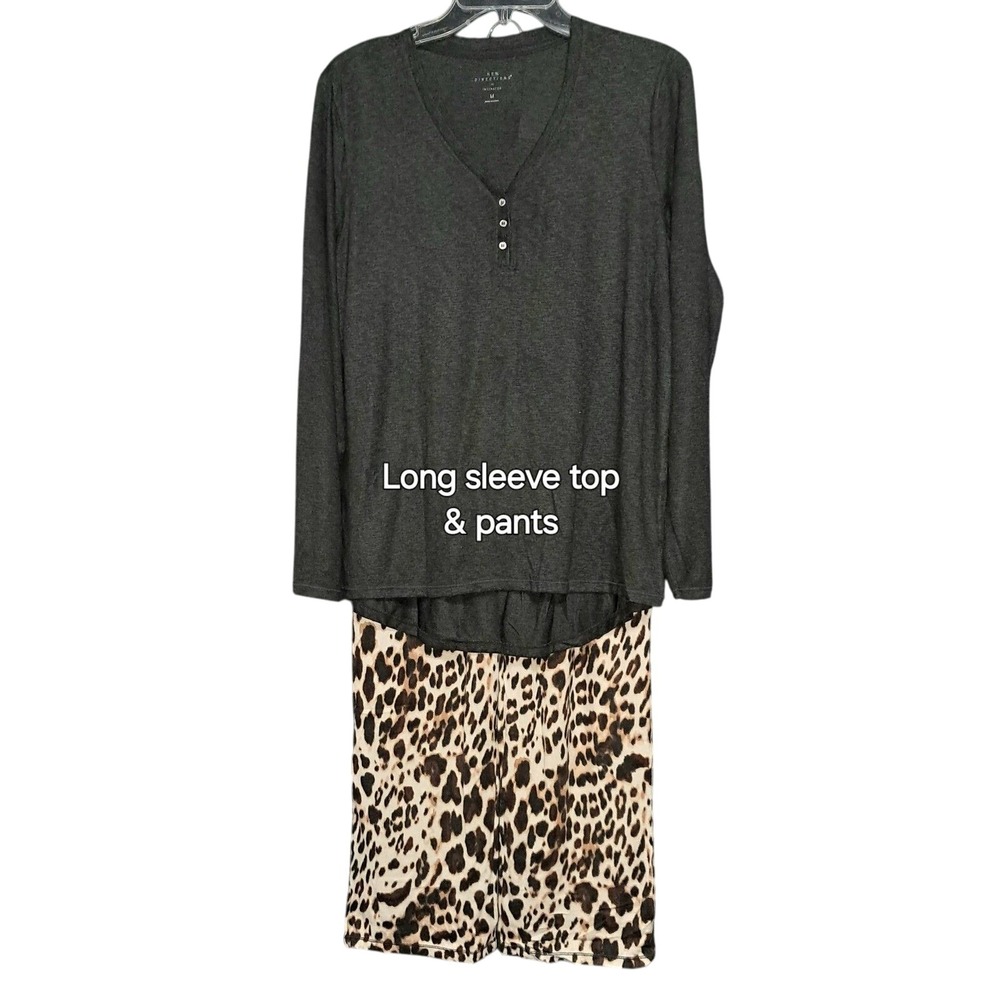 New Directions‎ Sleep Set/3, Animal Print & Charcoal Gray, M